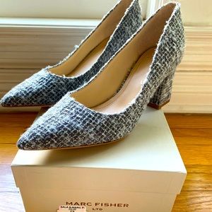 NWT New Marc Fisher Zala Gray Tweed Pumps size 6